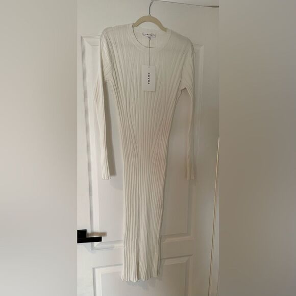 ✨NWT✨ - FRAME ribbed sweater dress in offwhite, size XL $498 RUNS SMALL!! - Picture 14 of 16